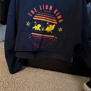The Lion King Graphic Cropped Crewneck - Yellow & Coral Print